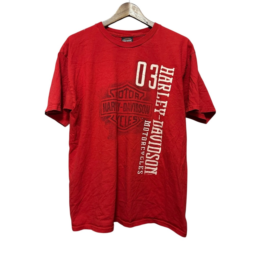 Harley‎ Davidson Motorcycles 03 Red Graphic T Shirt Men Large Bravado